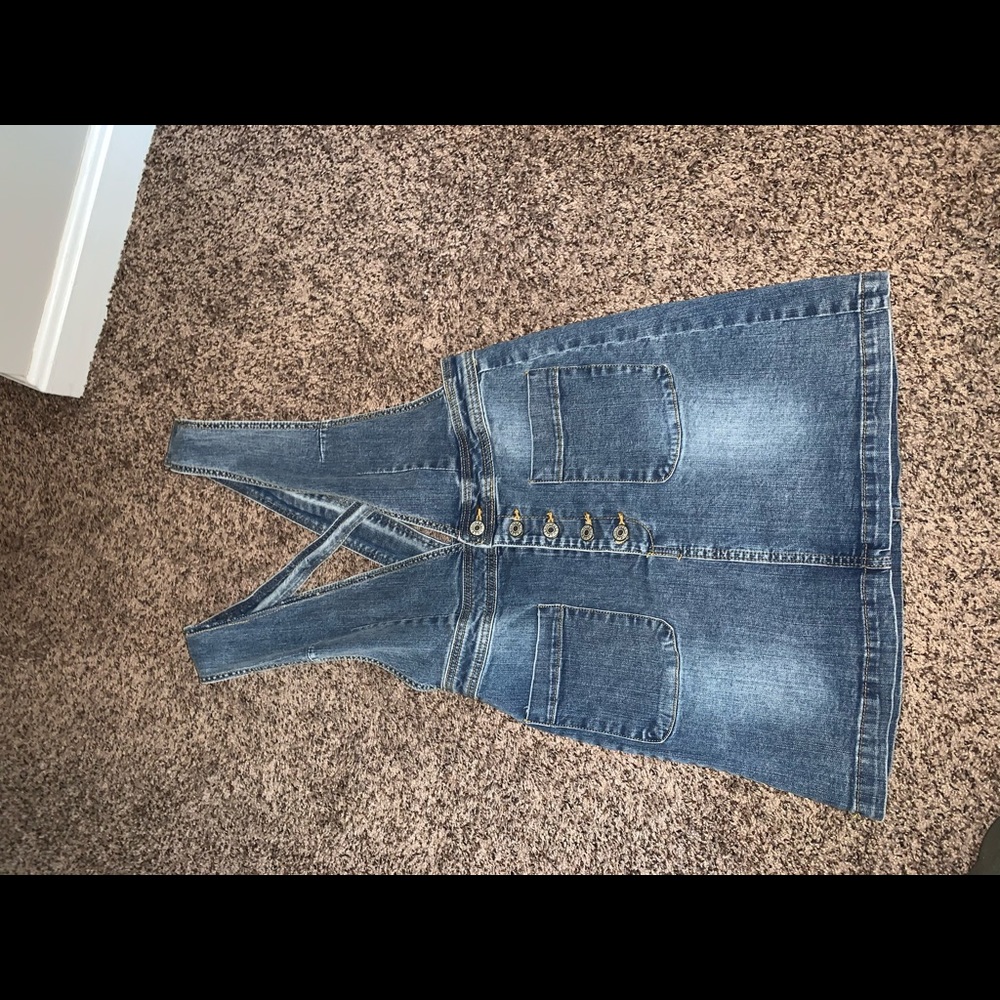 Blue jean overall dress